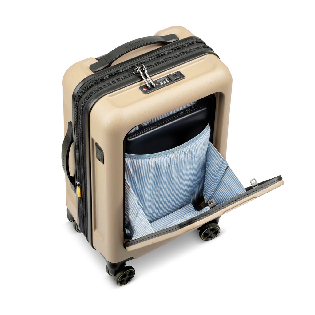 Delsey Turenne 2.0 55cm Cabin Business Hard Case TSA Lock 4D Wheel - Beige