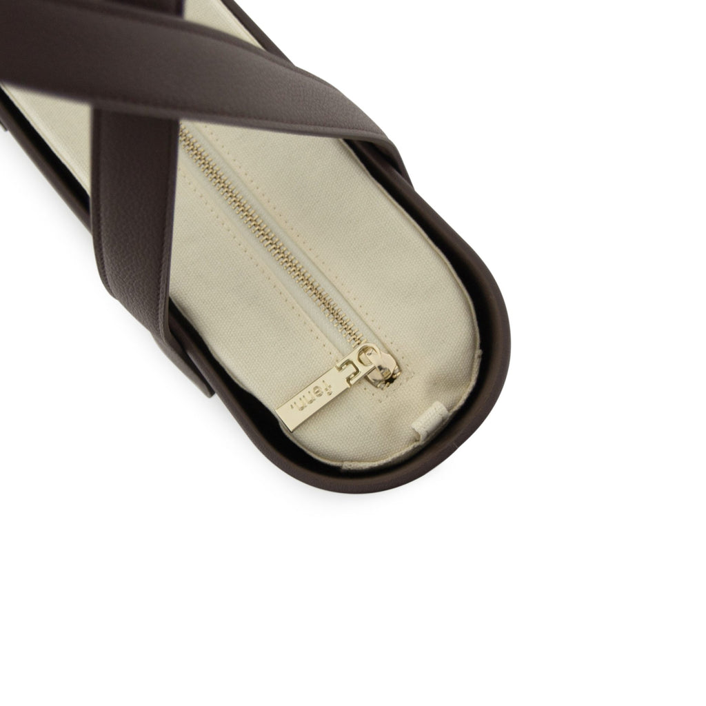 Fenn Petite Choc Flat Handles with Gold Zip