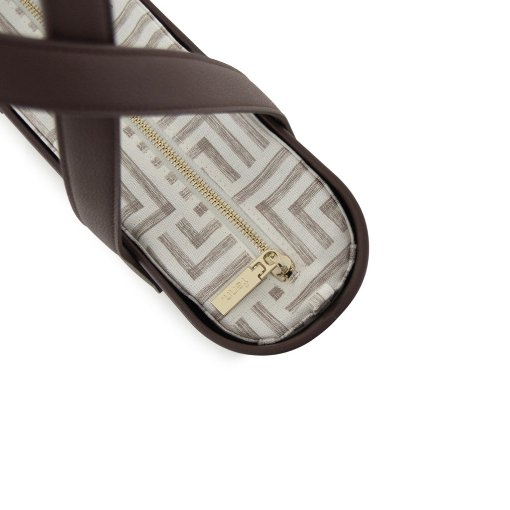 Fenn Petite Choc Flat Handles with Gold Zip