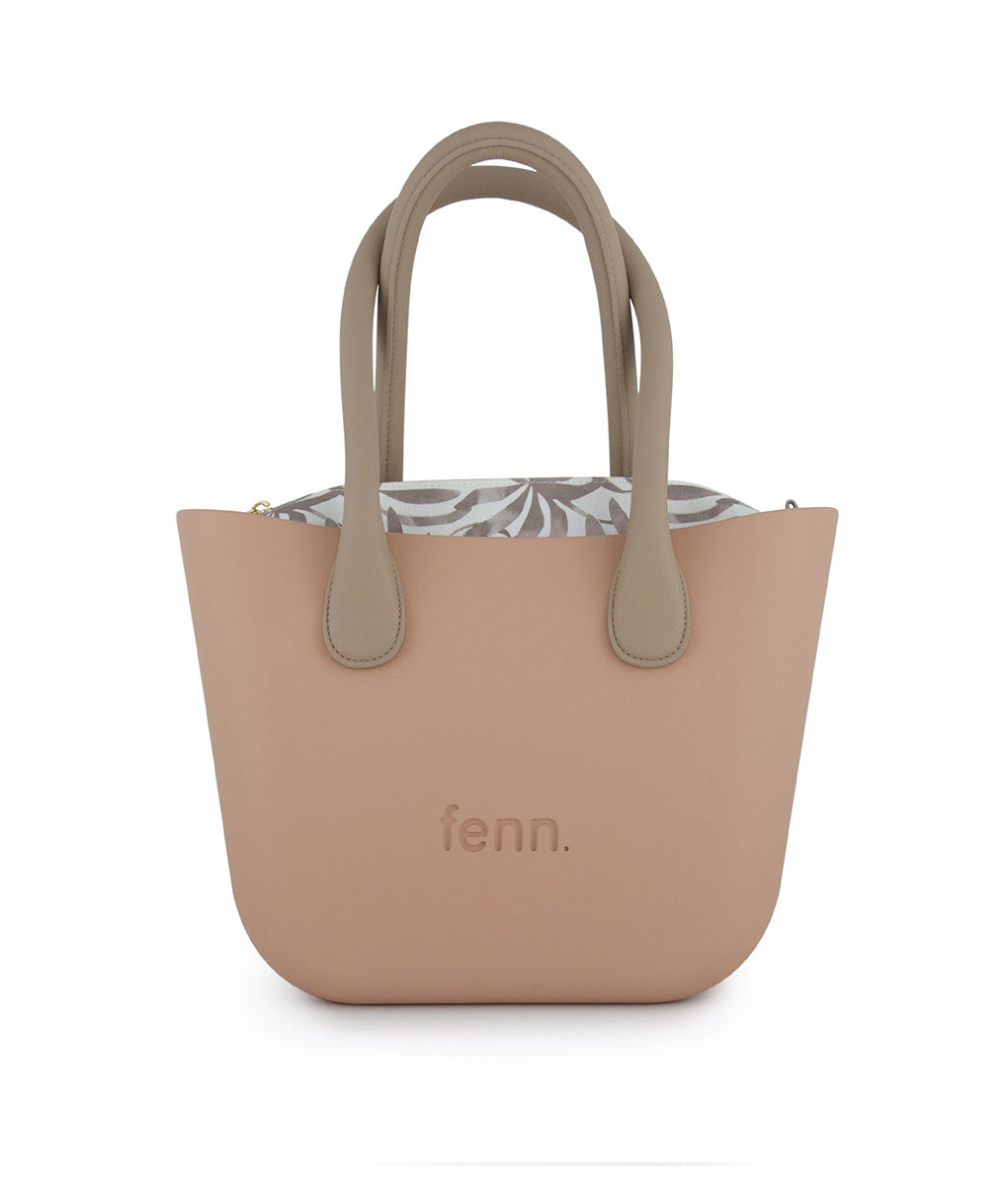 Fenn Petite Light Stone Round Handle with Gold Zip