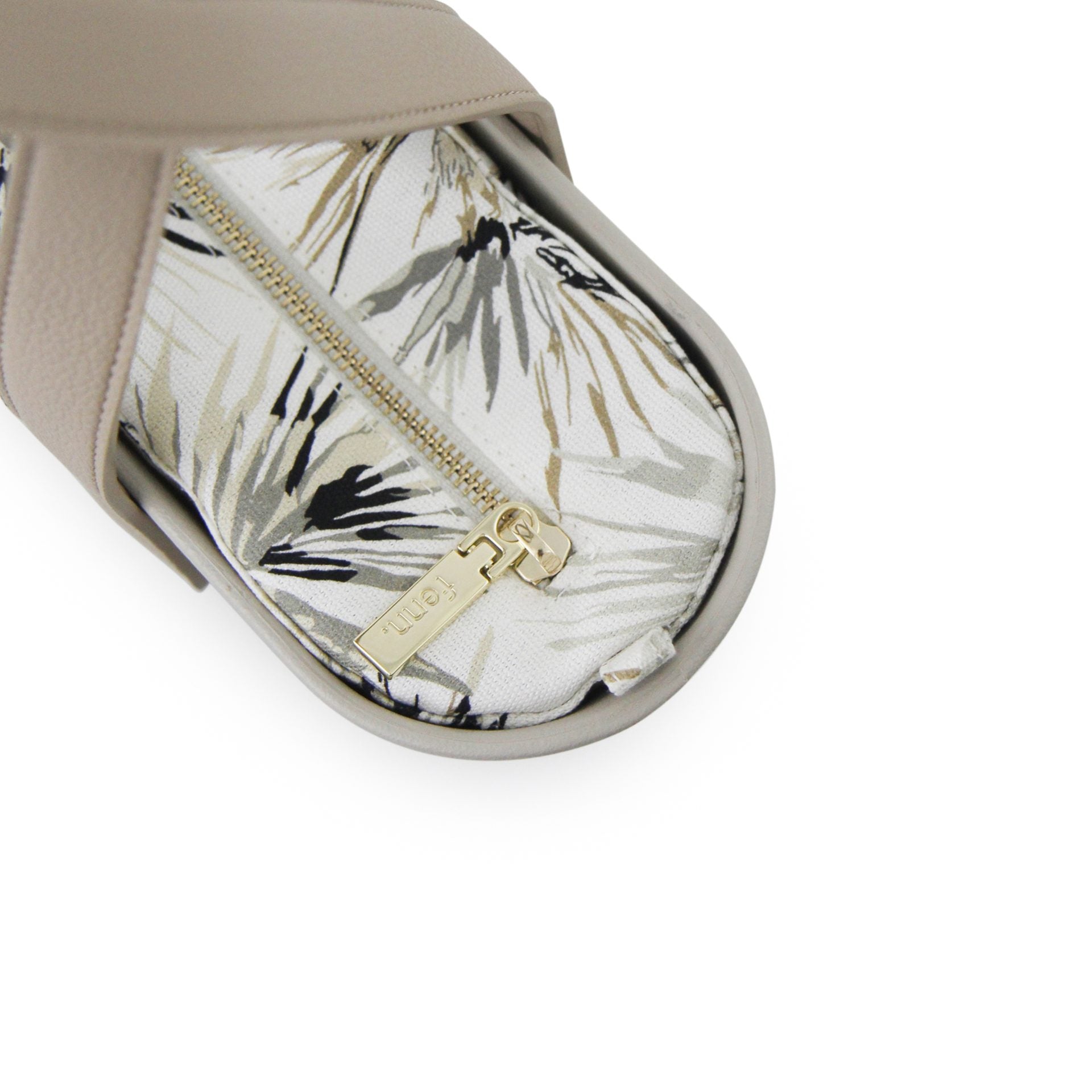 Fenn Petite Light Stone Round Handle with Gold Zip