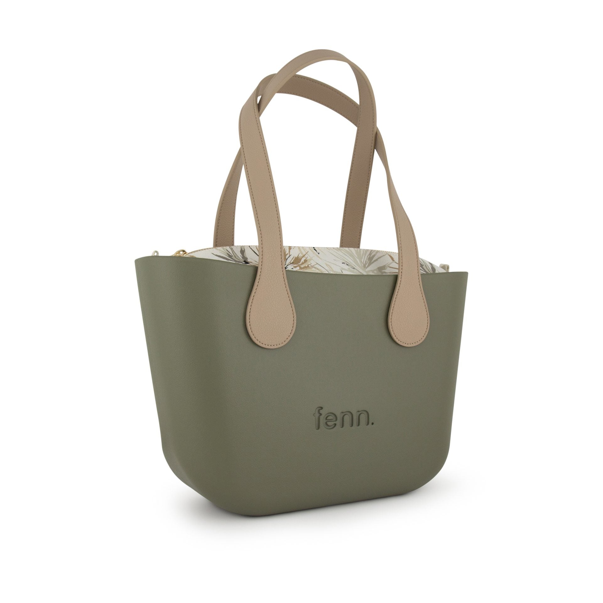 Fenn Petite Light Stone Round Handle with Gold Zip
