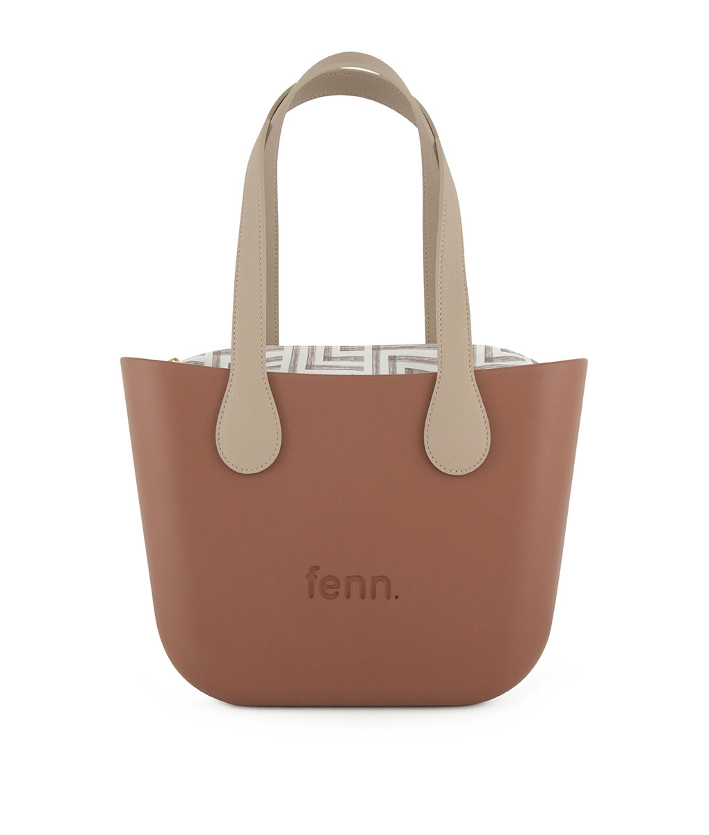 Fenn Petite Light Stone Round Handle with Gold Zip