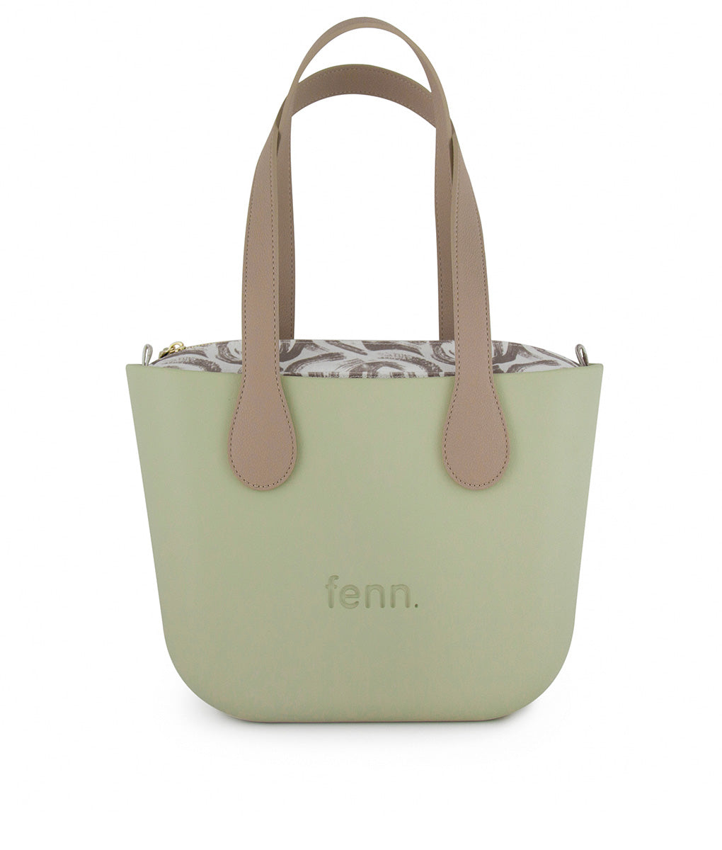 Fenn Petite Light Stone Round Handle with Gold Zip