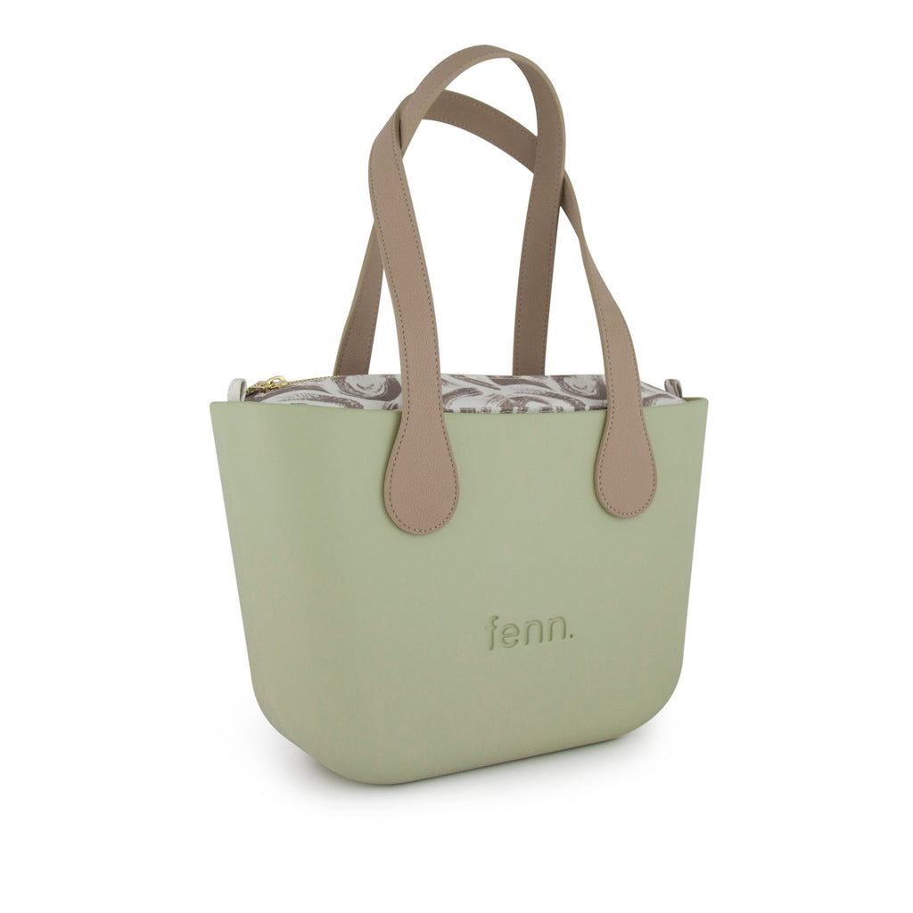 Fenn Petite Light Stone Round Handle with Gold Zip