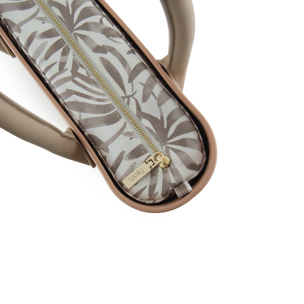 Fenn Petite Light Stone Round Handle with Gold Zip