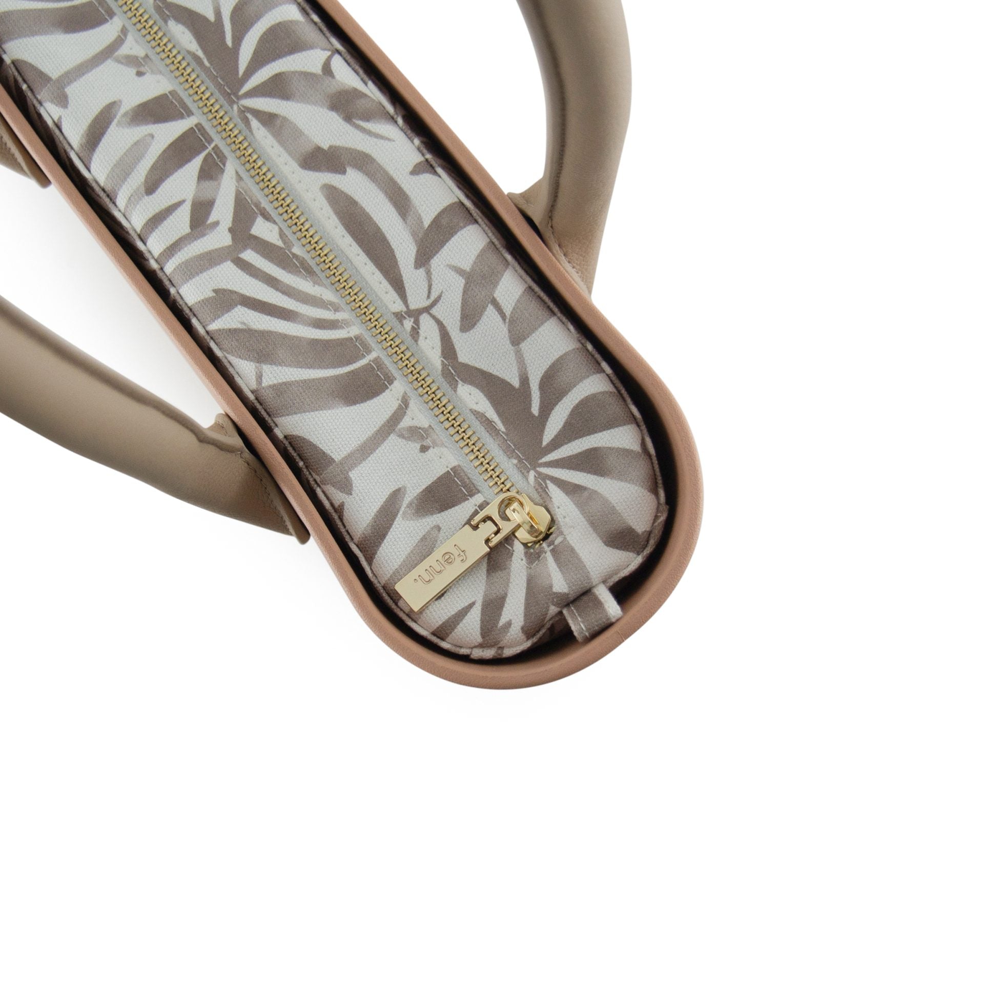 Fenn Petite Light Stone Round Handle with Gold Zip