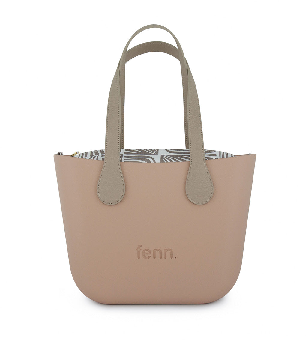 Fenn Petite Light Stone Round Handle with Gold Zip