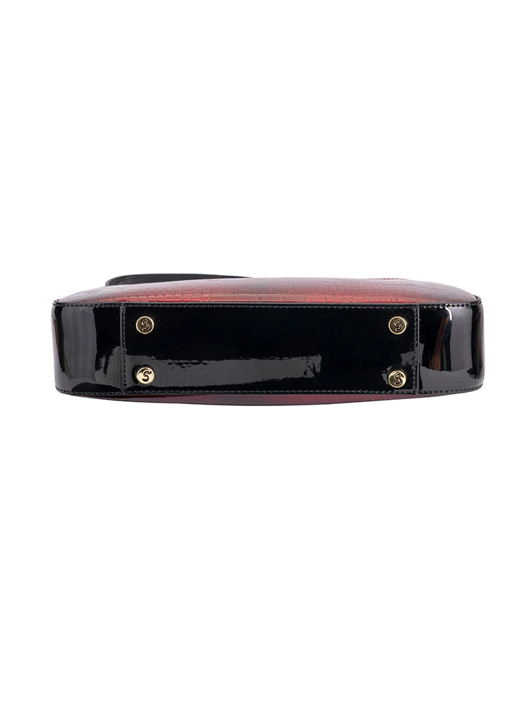 Serenade Cherry Croc Shoulder Bag